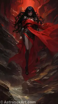 Captivating 4K Fantasy Wallpaper - The Gorgemire - Cruel Blood Priestess in Viscous Depths of Underworld Chasm