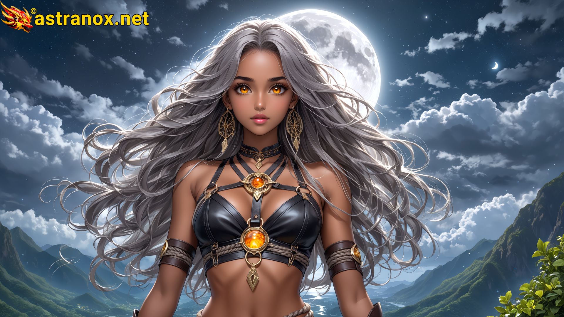 Amazing Young Female at - Download Free 4K Wallpaper Fantasy wallpaper with Eyes and Hair.
