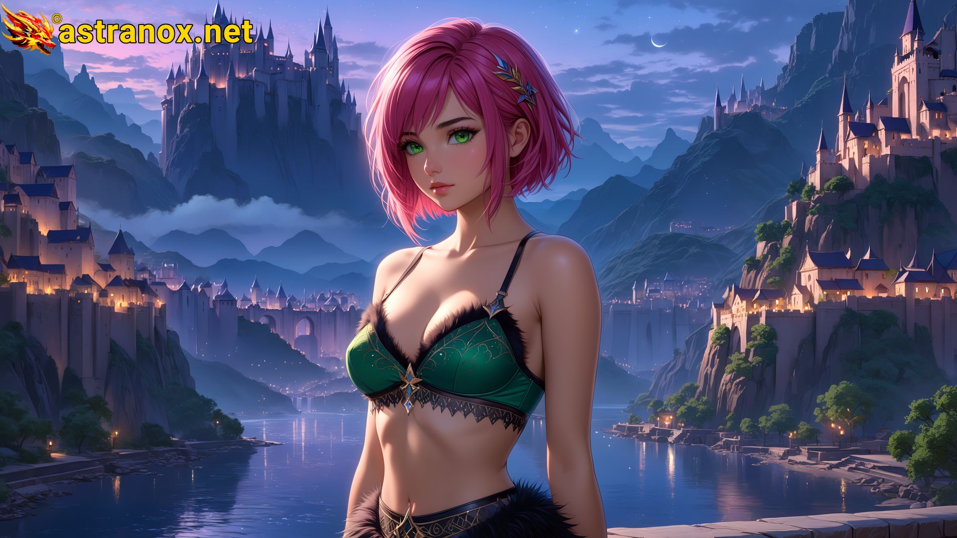 Amazing Young Female at - Download Free 4K Wallpaper Fantasy wallpaper with Eyes and Hair.