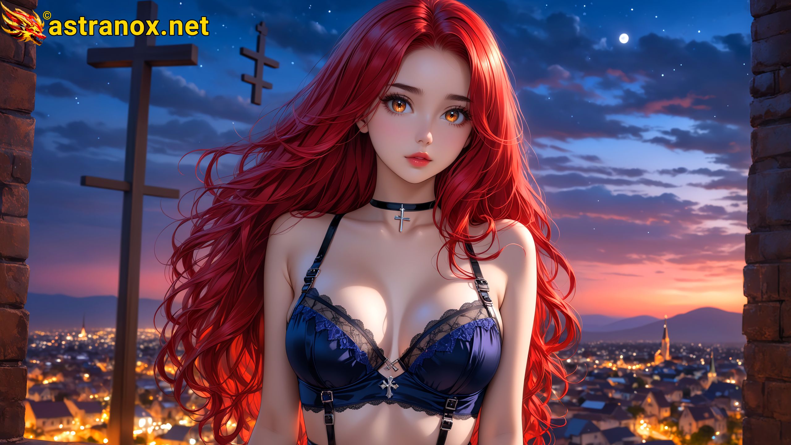 Amazing Young Female at - Download Free 4K Wallpaper Fantasy wallpaper with Eyes and Hair.