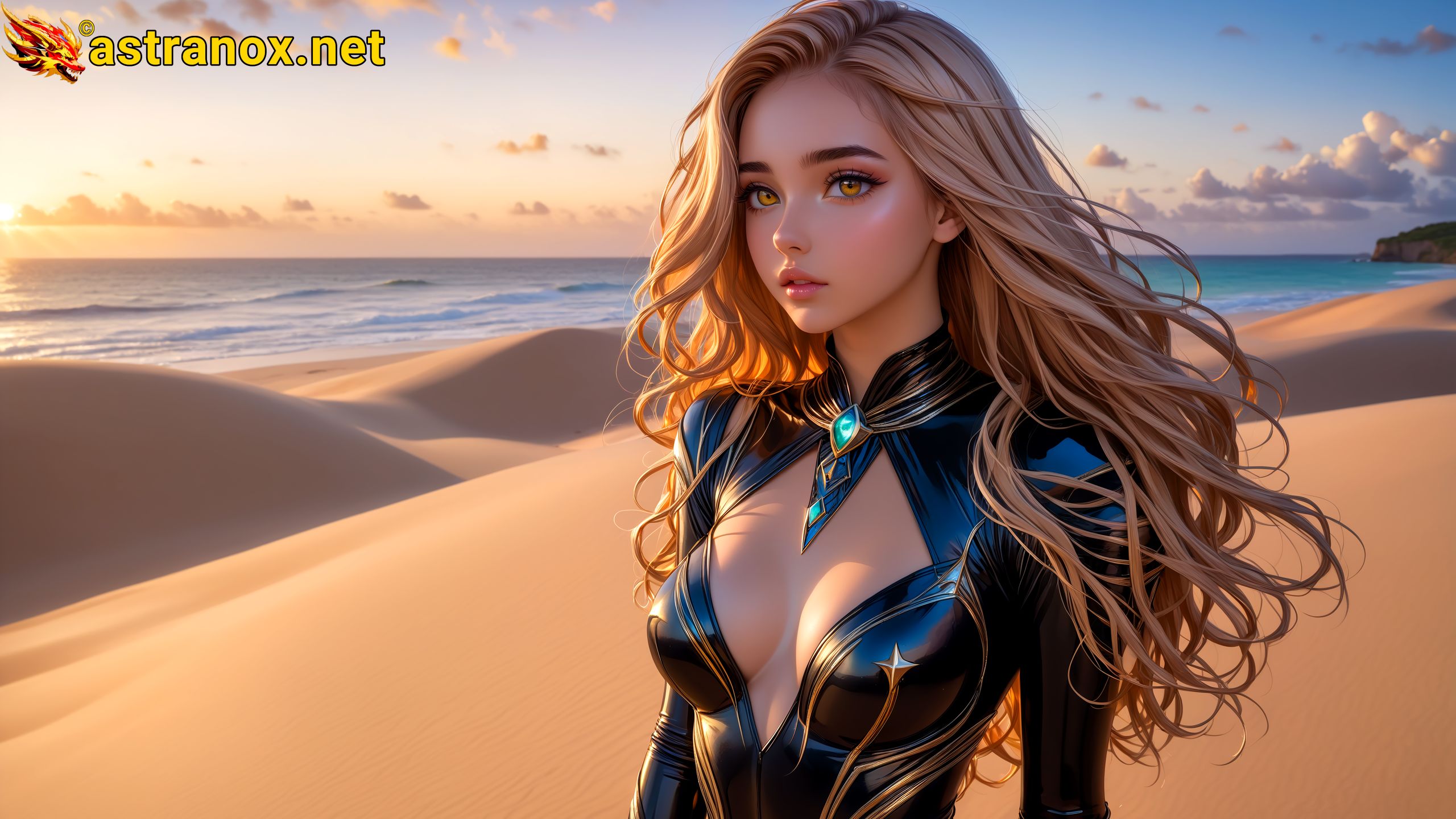 Amazing Young Female at - Download Free 4K Wallpaper Fantasy wallpaper with Eyes and Hair.