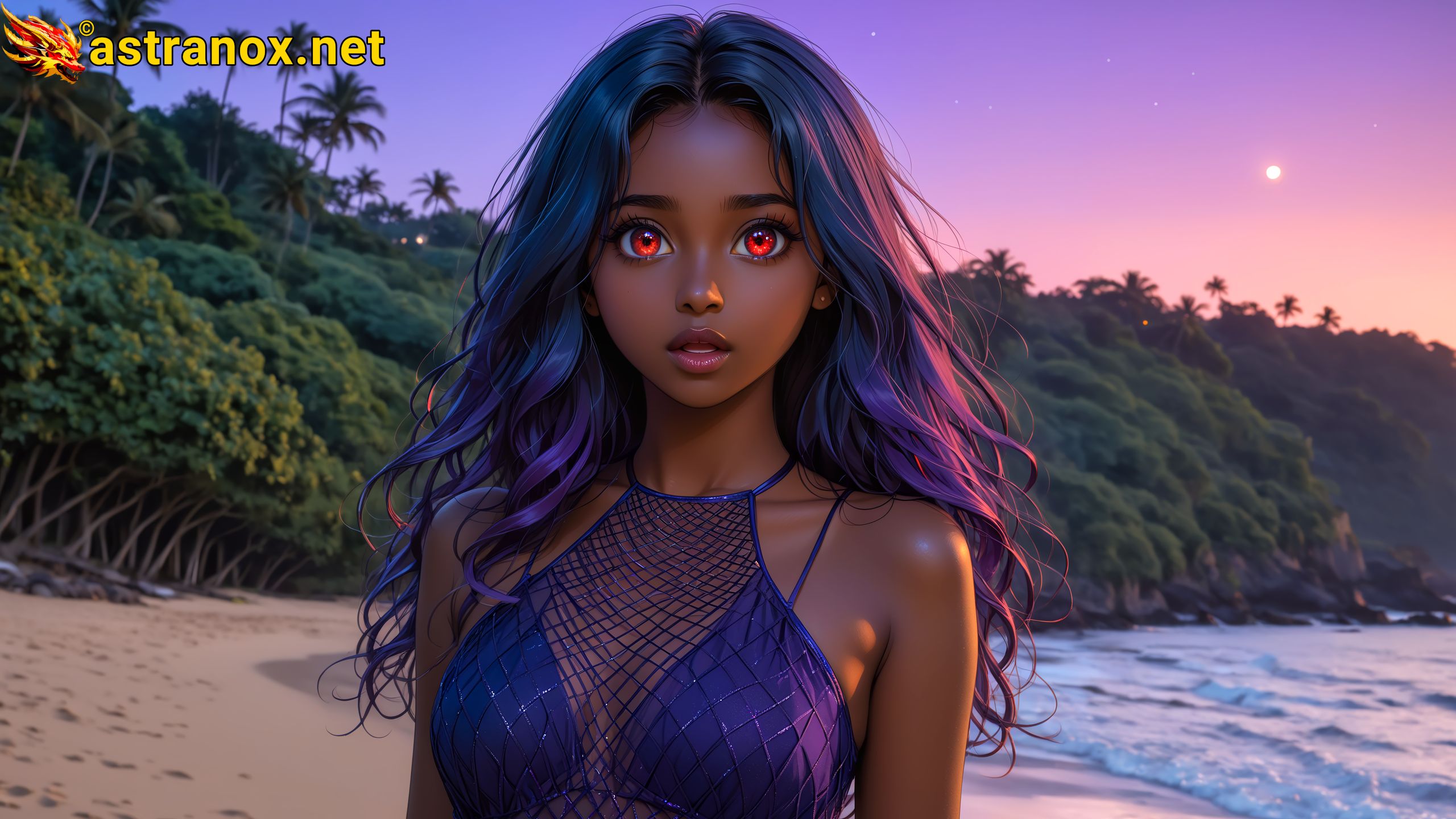 Amazing Young Female at - Download Free 4K Wallpaper Fantasy wallpaper with Eyes and Hair.