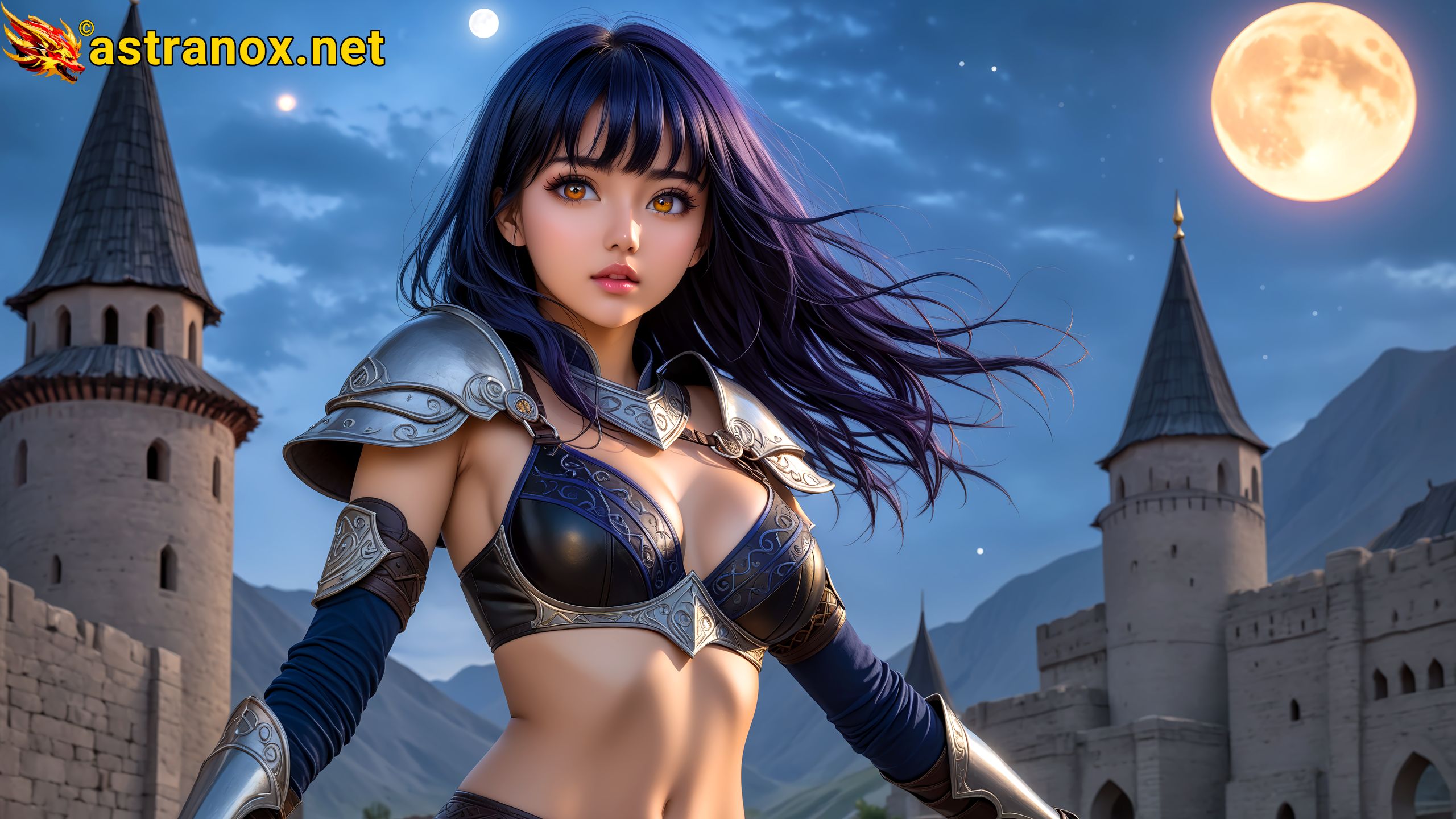 Amazing Young Female at - Download Free 4K Wallpaper Fantasy wallpaper with Eyes and Hair.
