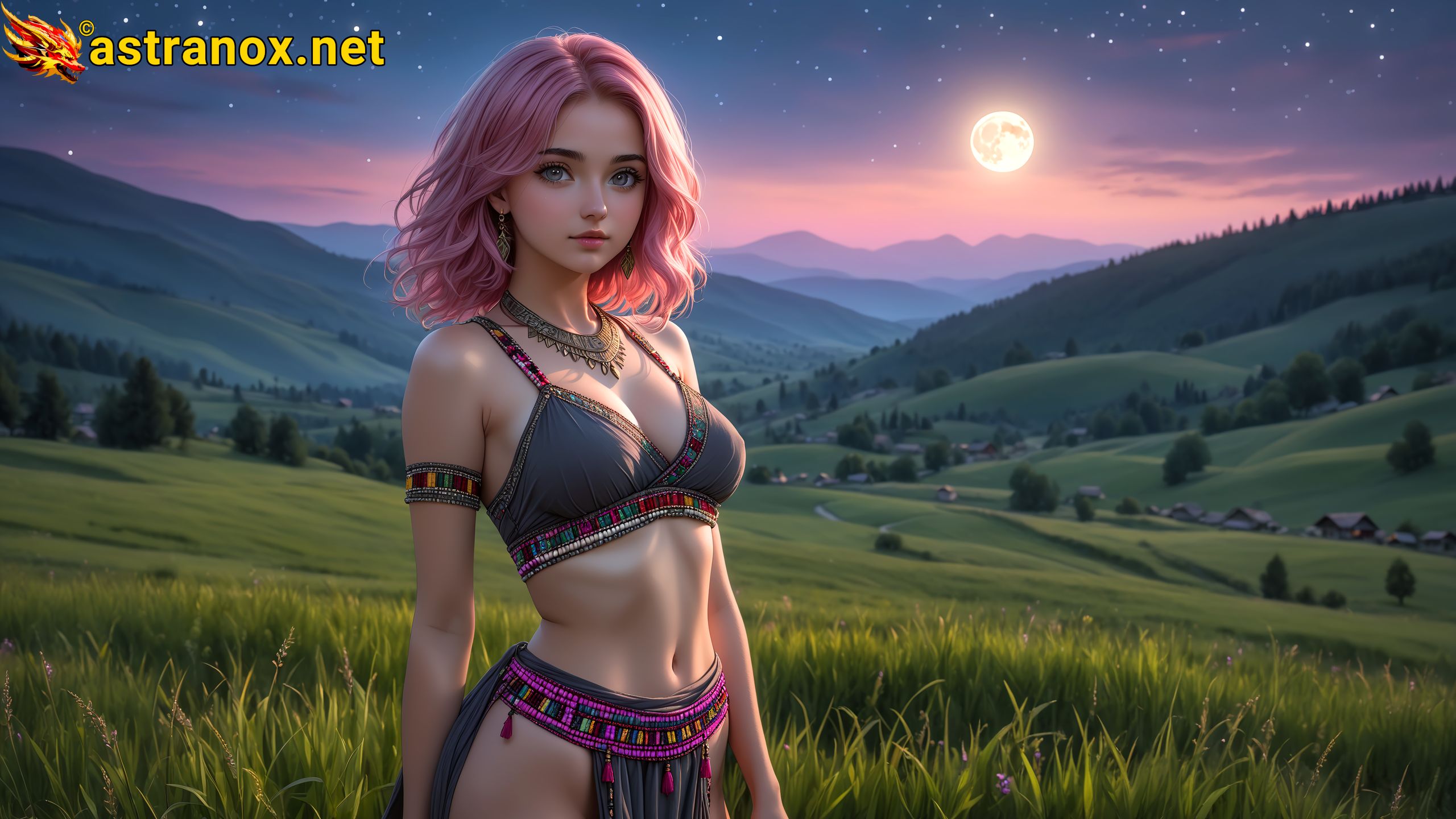 Amazing Young Female at - Download Free 4K Wallpaper Fantasy wallpaper with Eyes and Hair.