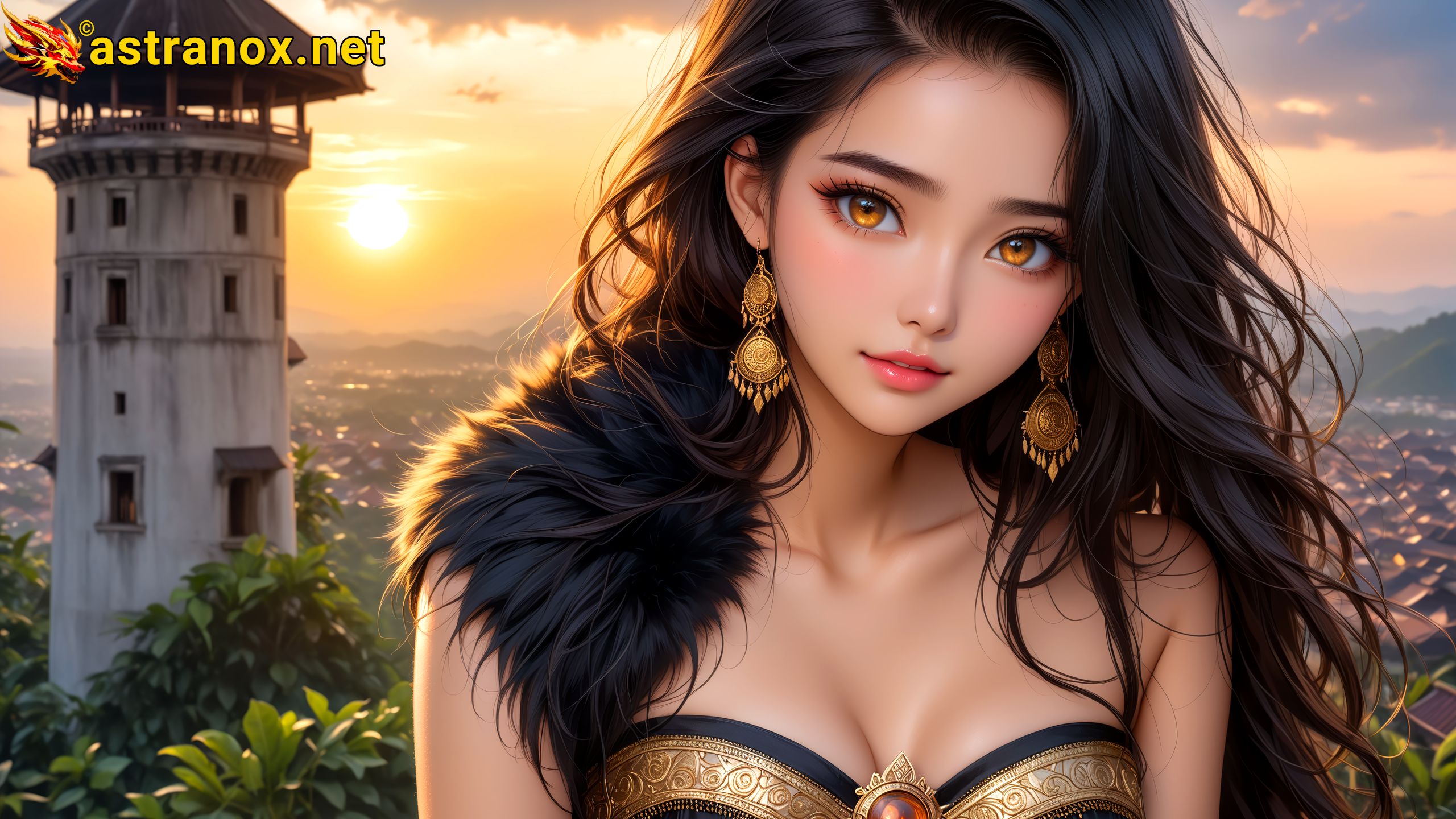 Amazing Young Female at - Download Free 4K Wallpaper Fantasy wallpaper with Eyes and Hair.