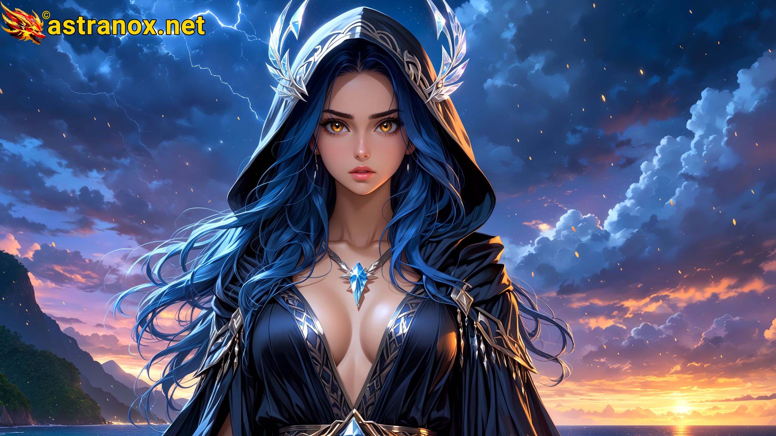 Amazing Young Female at - Download Free 4K Wallpaper Fantasy wallpaper with Eyes and Hair.