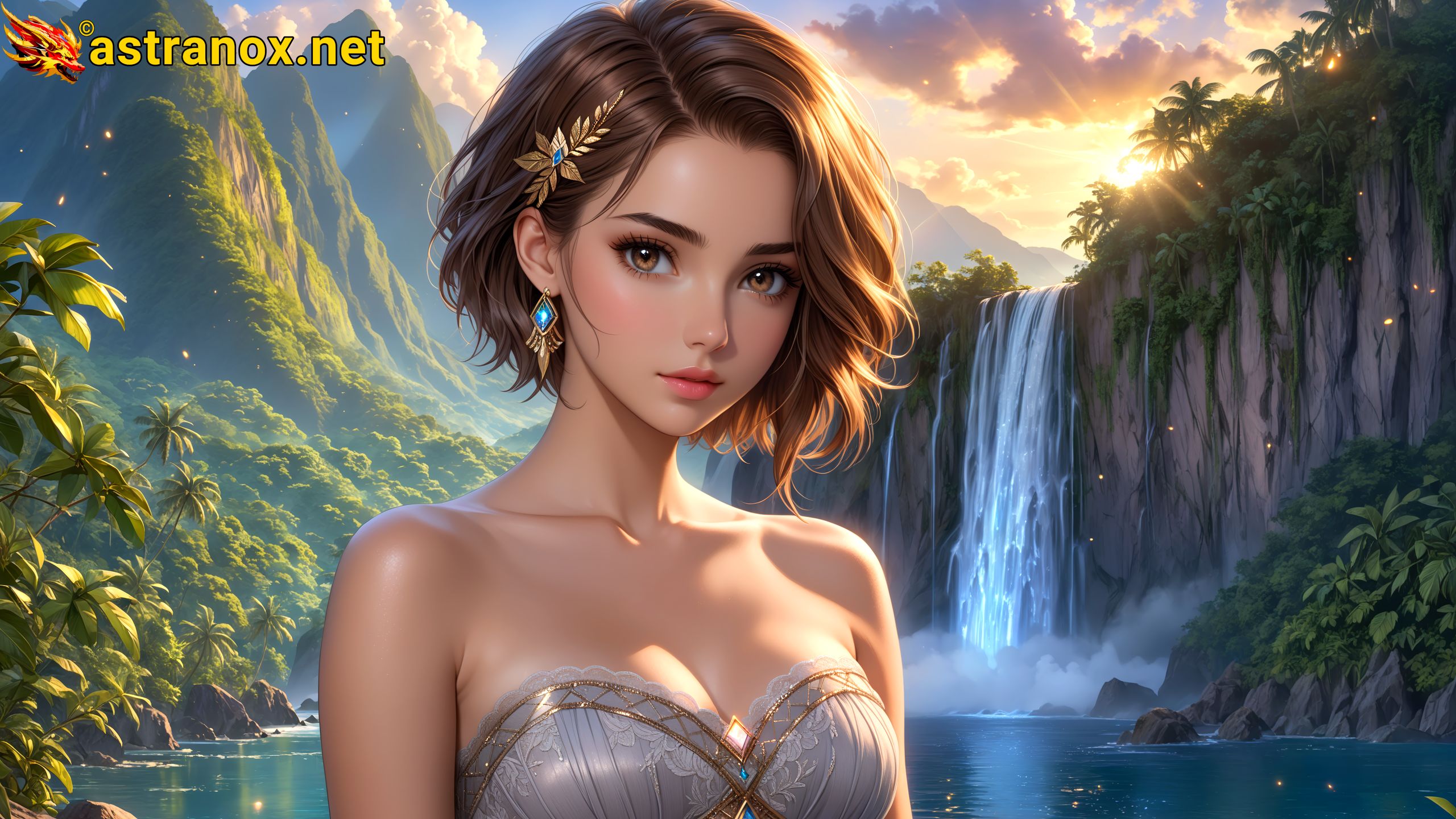 Amazing Young Female at - Download Free 4K Wallpaper Fantasy wallpaper with Eyes and Hair.