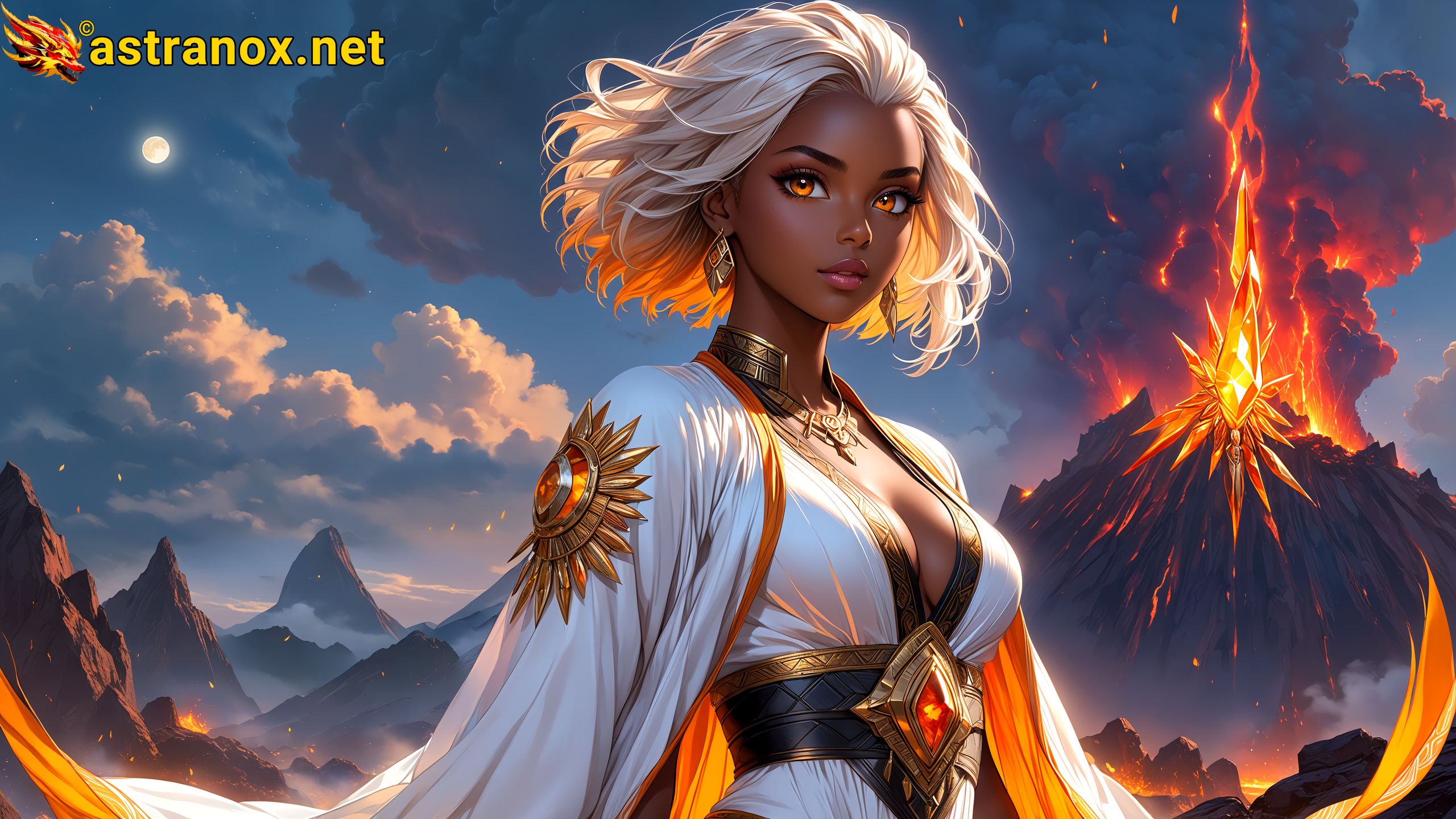 Amazing Young Female at - Download Free 4K Wallpaper Fantasy wallpaper with Eyes and Hair.