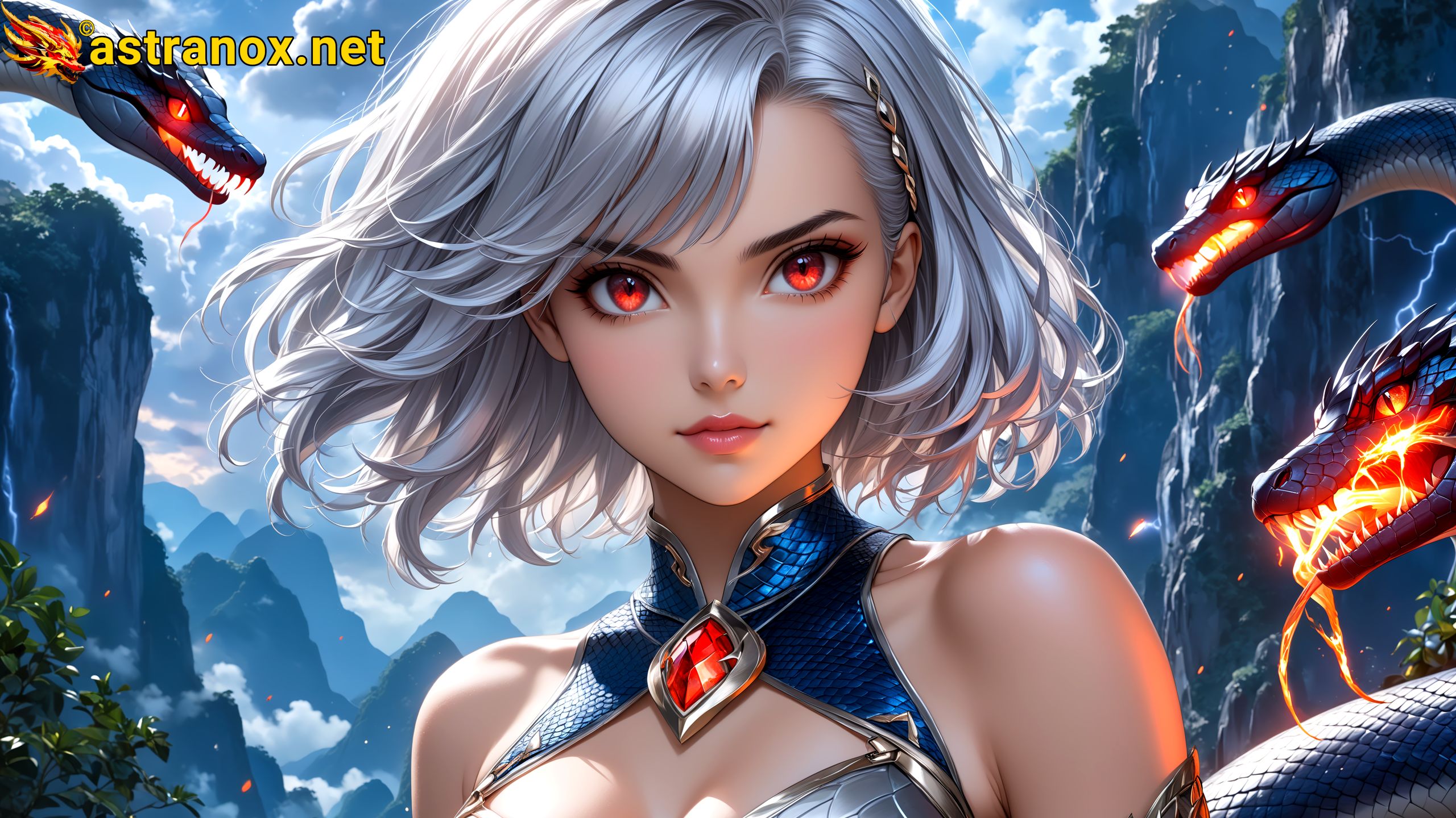 Amazing Young Female at - Download Free 4K Wallpaper Fantasy wallpaper with Eyes and Hair.