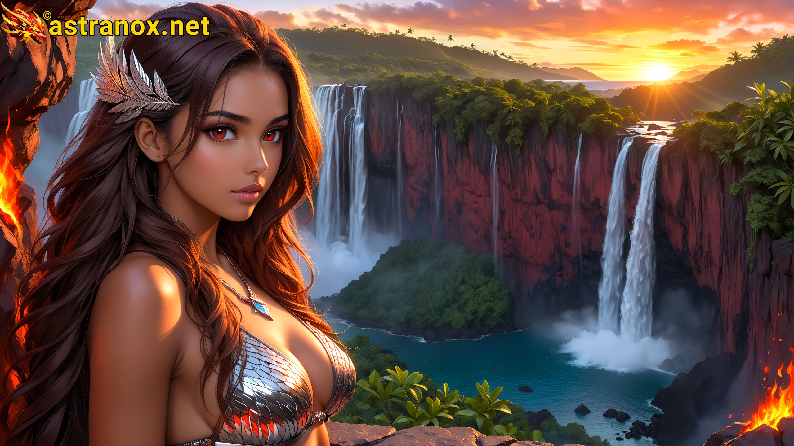 Amazing Young Female at - Download Free 4K Wallpaper Fantasy wallpaper with Eyes and Hair.