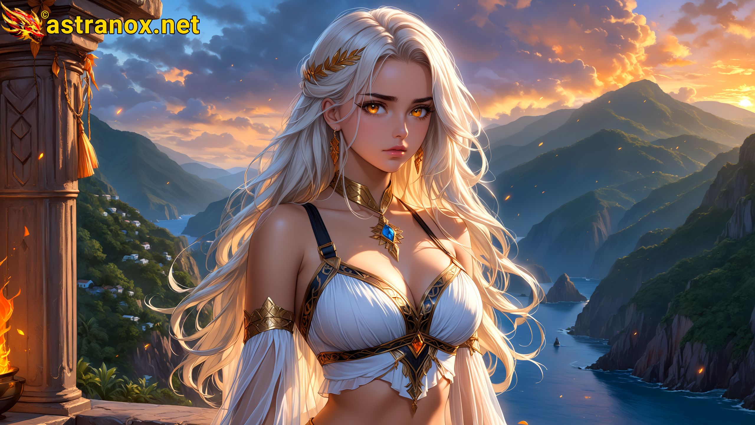 Amazing Young Female at - Download Free 4K Wallpaper Fantasy wallpaper with Eyes and Hair.