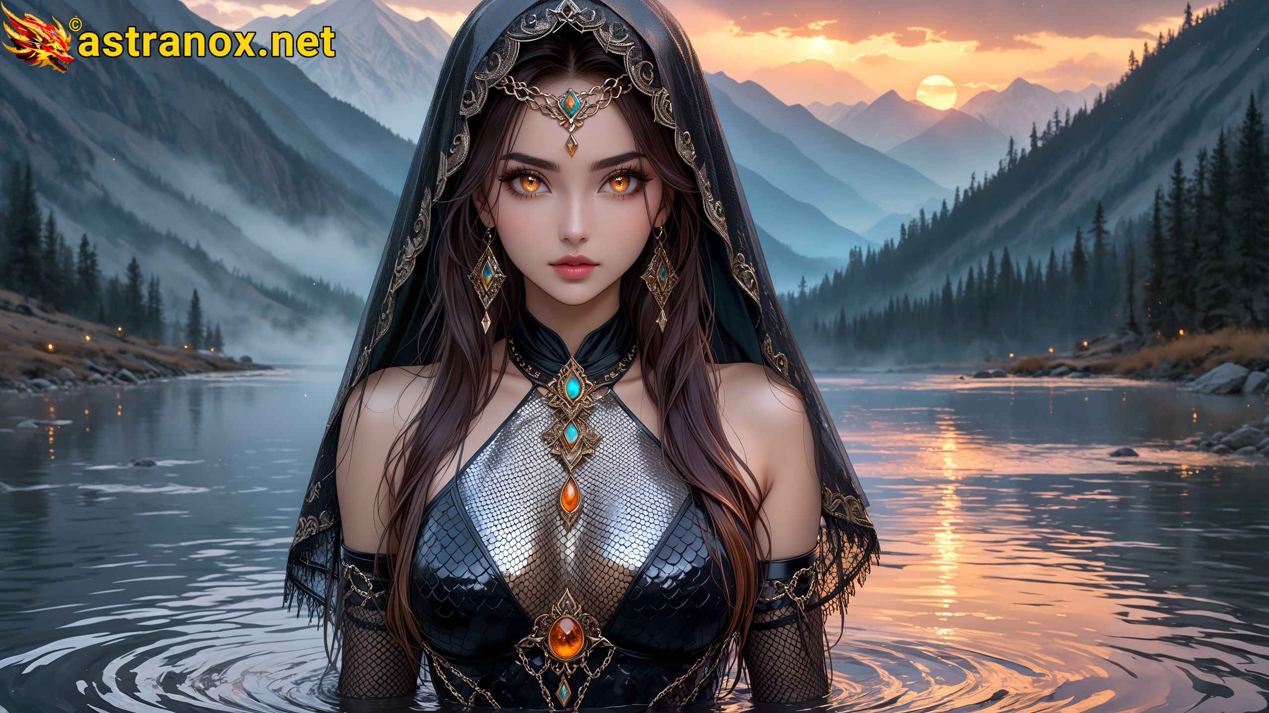 Amazing Young Female at - Download Free 4K Wallpaper Fantasy wallpaper with Eyes and Hair.