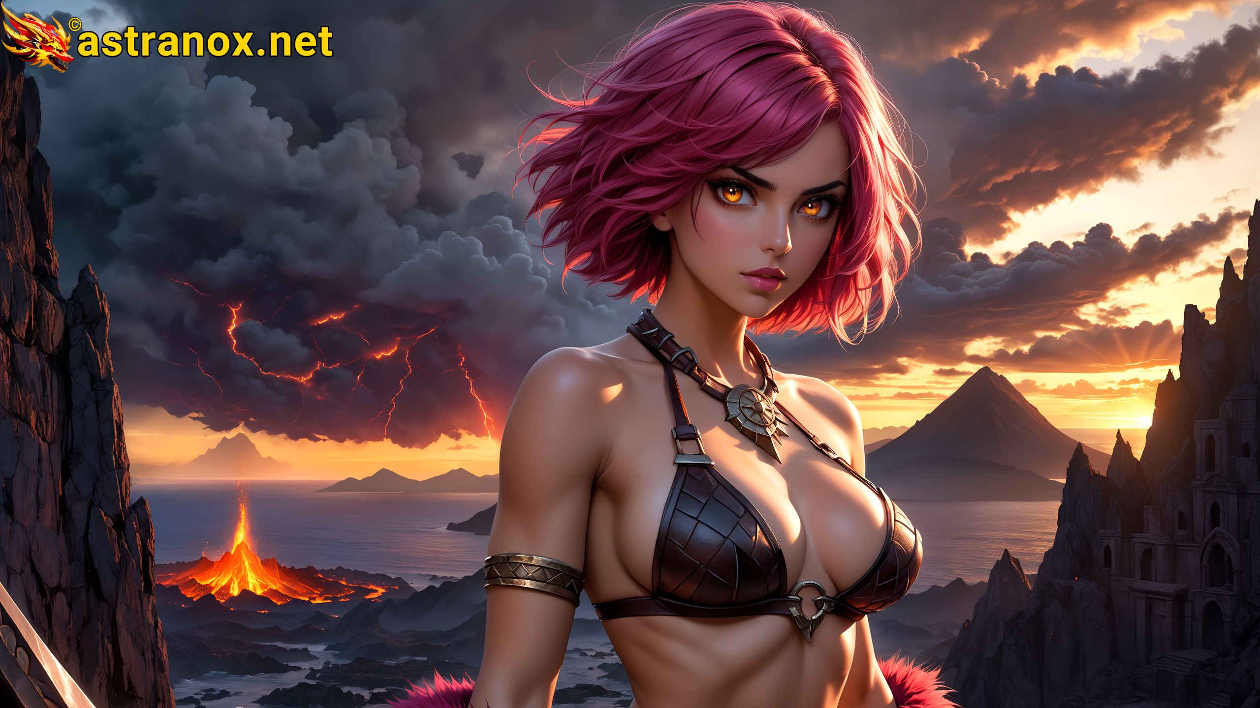 Amazing Young Female at - Download Free 4K Wallpaper Fantasy wallpaper with Eyes and Hair.