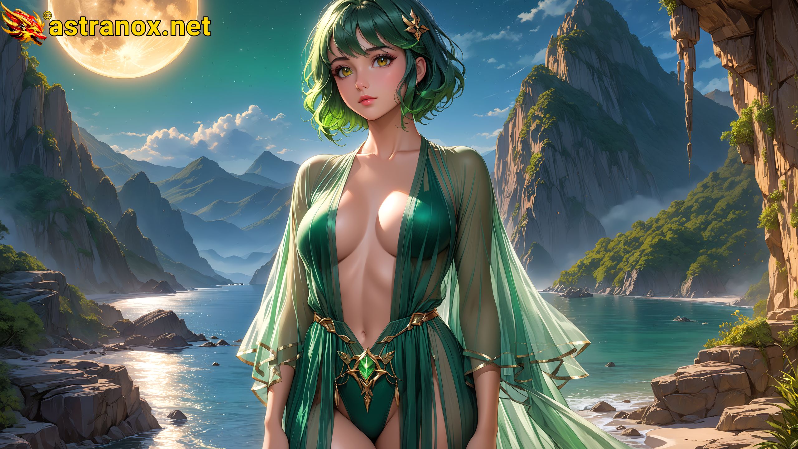 Amazing Young Female at - Download Free 4K Wallpaper Fantasy wallpaper with Eyes and Hair.