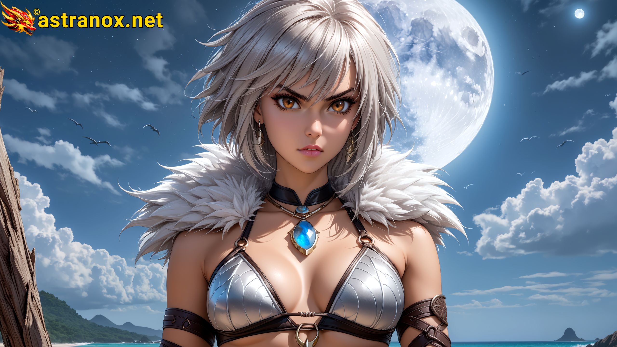 Amazing Young Female at - Download Free 4K Wallpaper Fantasy wallpaper with Eyes and Hair.