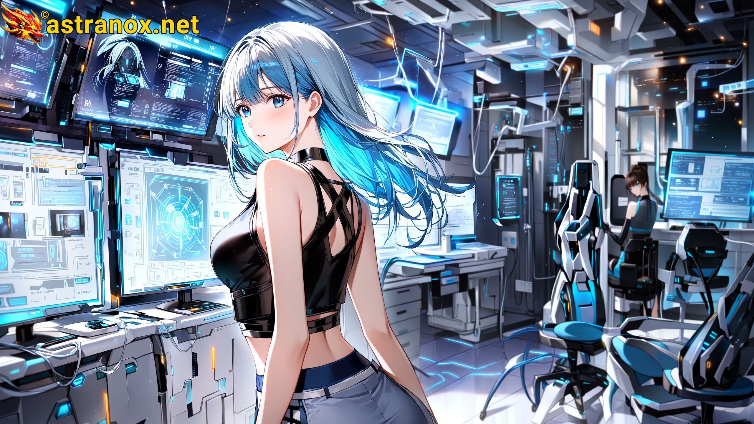 Amazing Young Female at - Download Free 4K Wallpaper Fantasy wallpaper with Eyes and Hair.