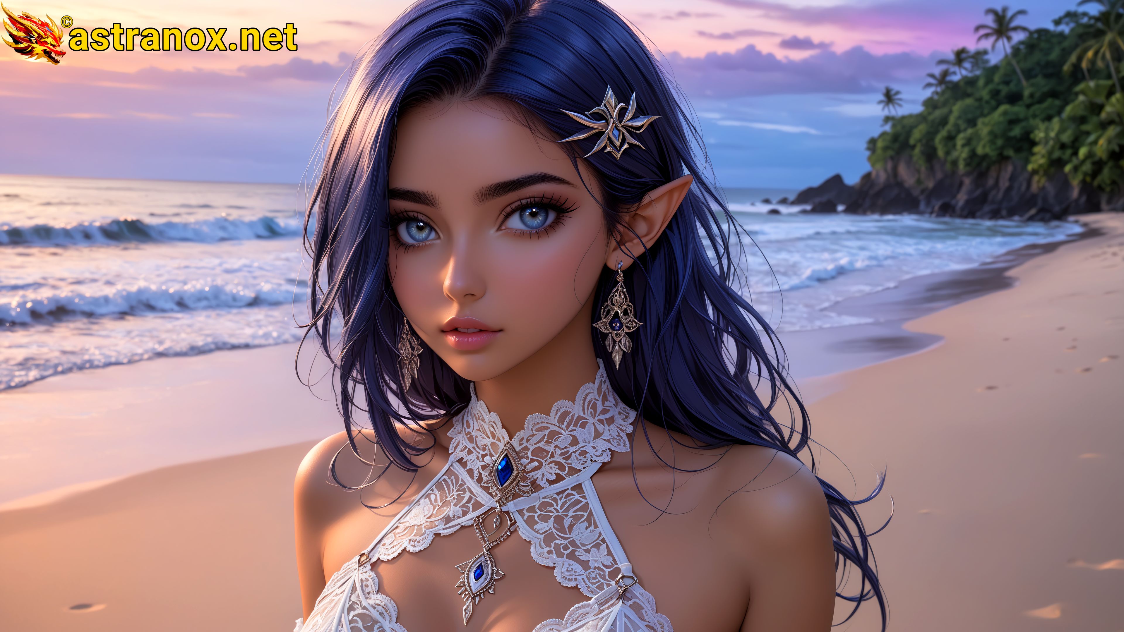 Amazing Young Female at - Download Free 4K Wallpaper Fantasy wallpaper with Eyes and Hair.