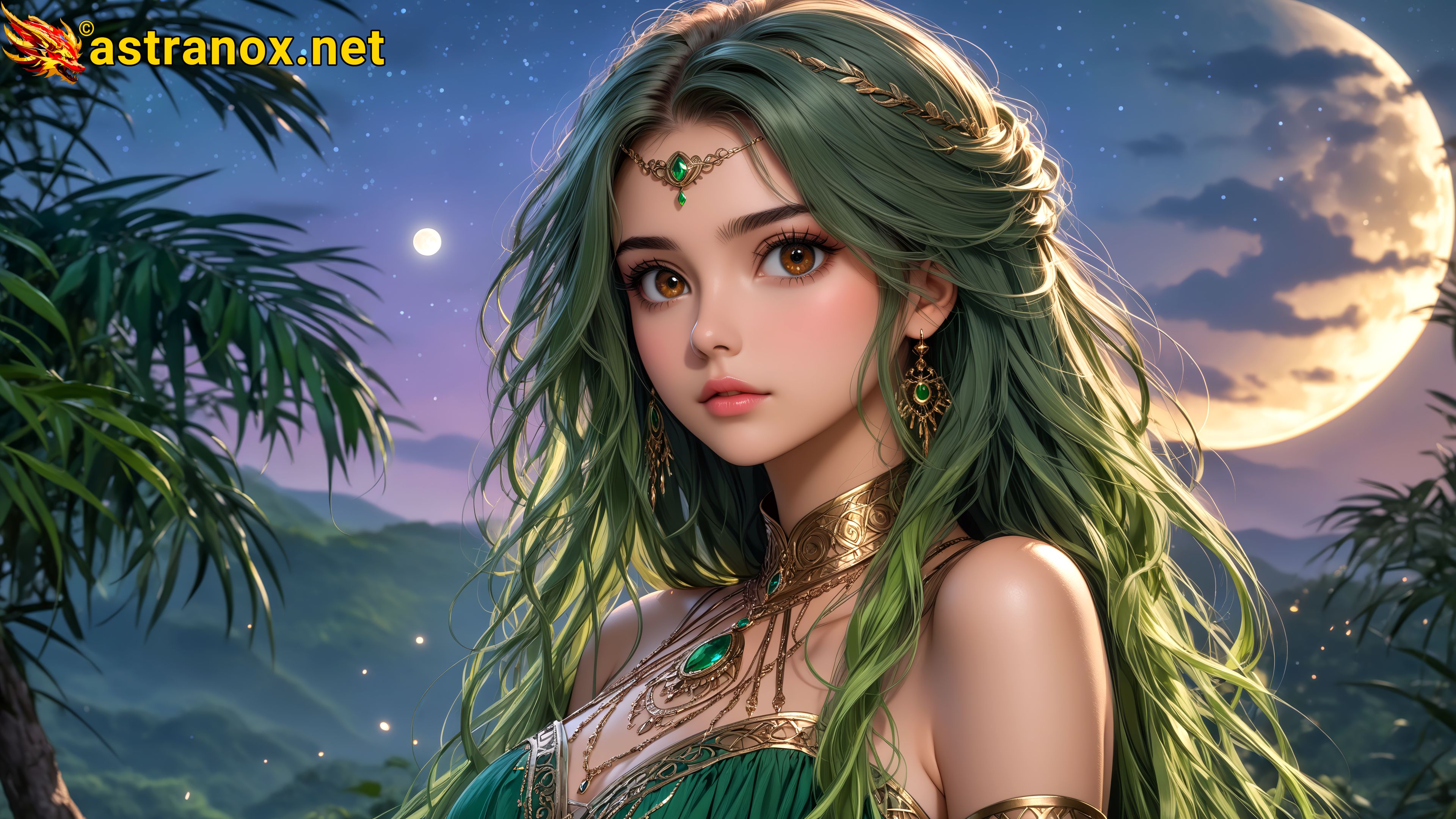 Amazing Young Female at - Download Free 4K Wallpaper Fantasy wallpaper with Eyes and Hair.