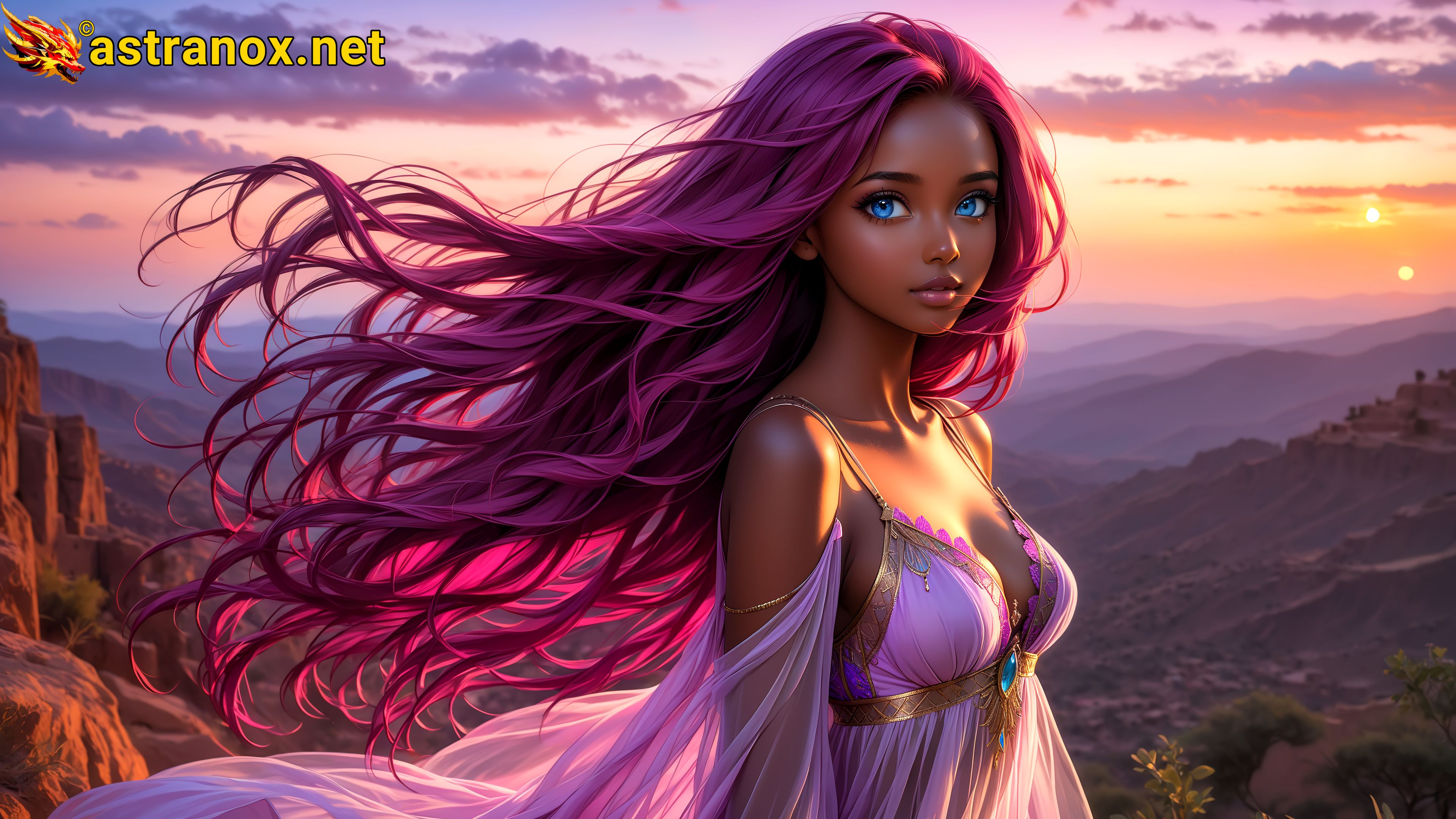 Amazing Young Female at - Download Free 4K Wallpaper Fantasy wallpaper with Eyes and Hair.