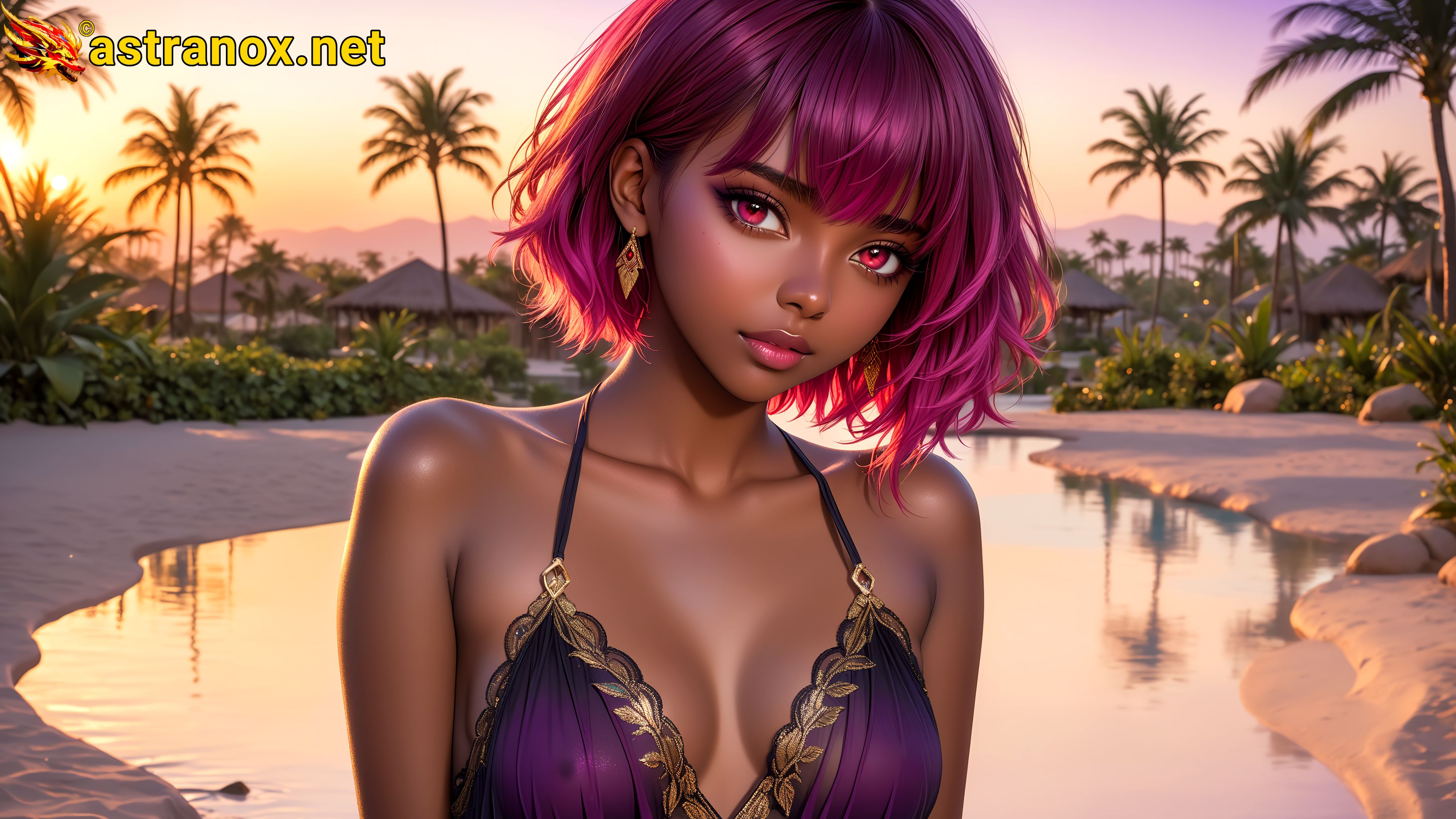 Amazing Young Female at - Download Free 4K Wallpaper Fantasy wallpaper with Eyes and Hair.