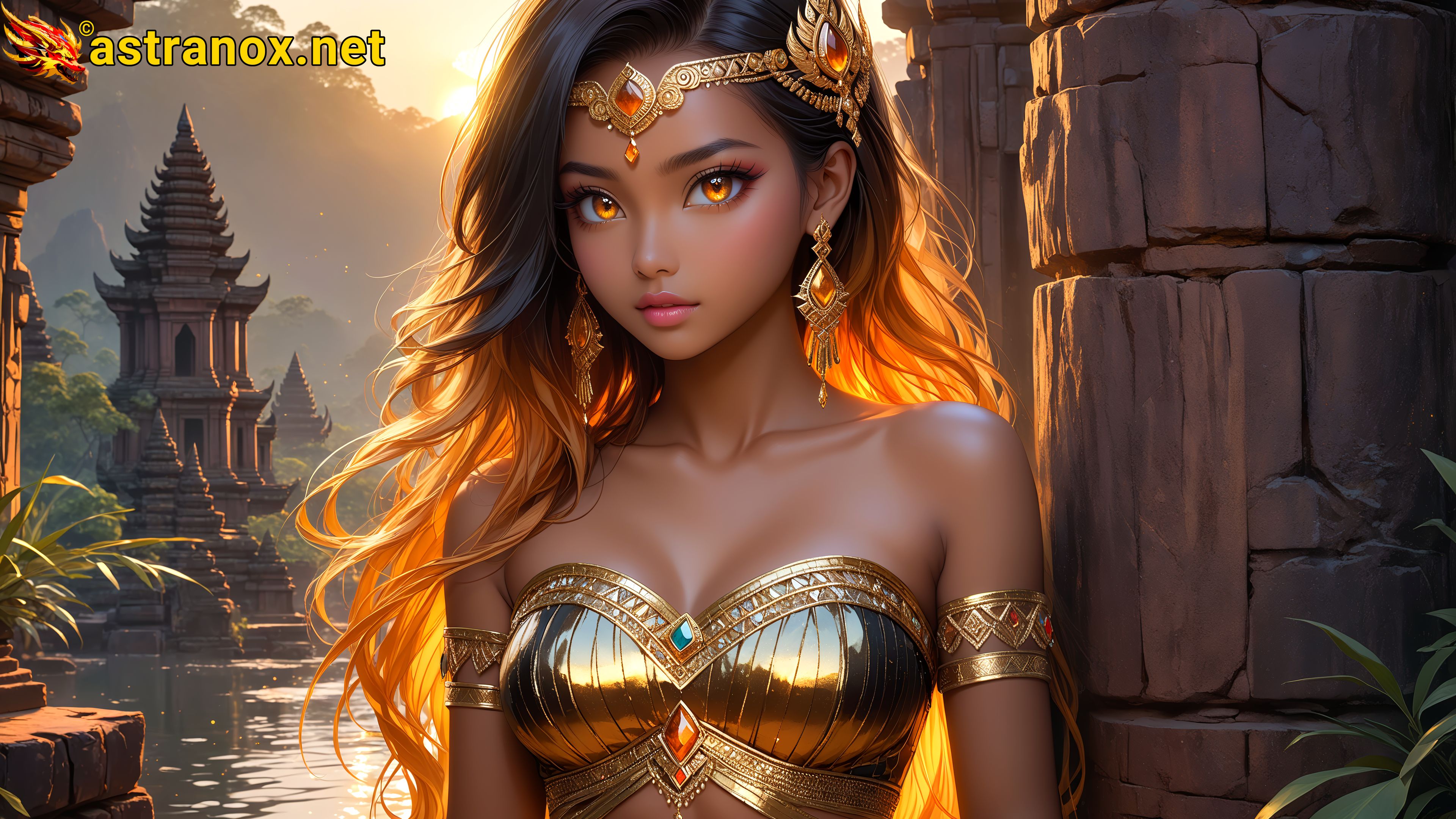 Amazing Young Female at - Download Free 4K Wallpaper Fantasy wallpaper with Eyes and Hair.
