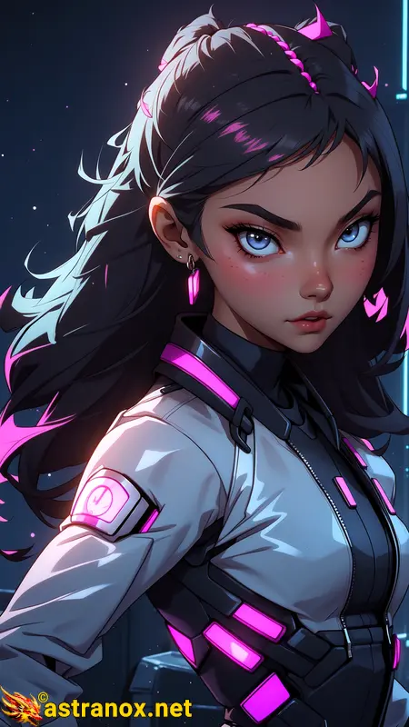 Deadly Beauty: Assassin Woman in the Neon-Lit Urban Jungle 4K Wallpaper Astranox